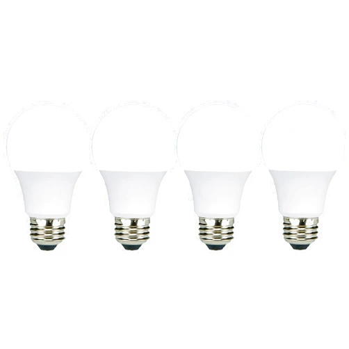 TCP L9A19N1027K4 LED 60 Watt Equivalent Light Bulbs, A19 Shape, Soft White, 4 Count