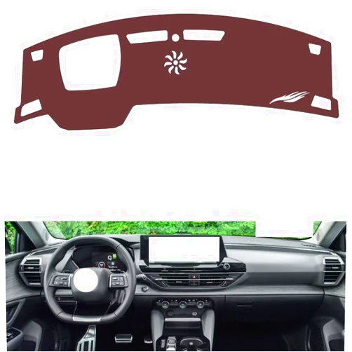 Generic leather dash board cover mat Compatible with Citroen C5-X (HUD ，anti-glare and dust protector(brown)