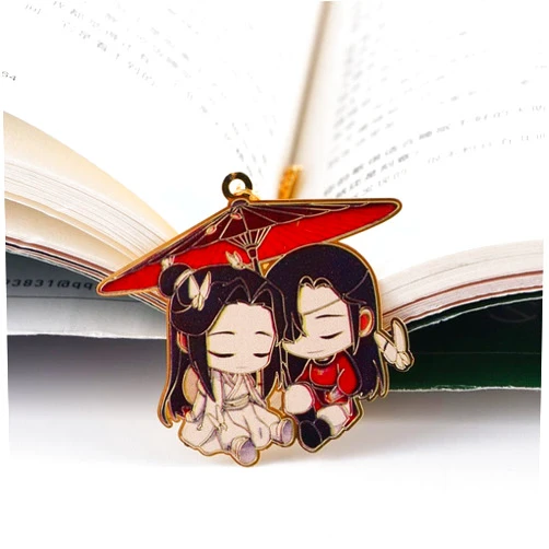 Jinshining Chinese Style Tassel Book Markers Pagination Mark Mo Dao Zu Shi Grandmaster of Demonic Cultivation Wei Wuxian LAN Wangji Metal Hollowing Bookmark Office Supplies (Multicolour)