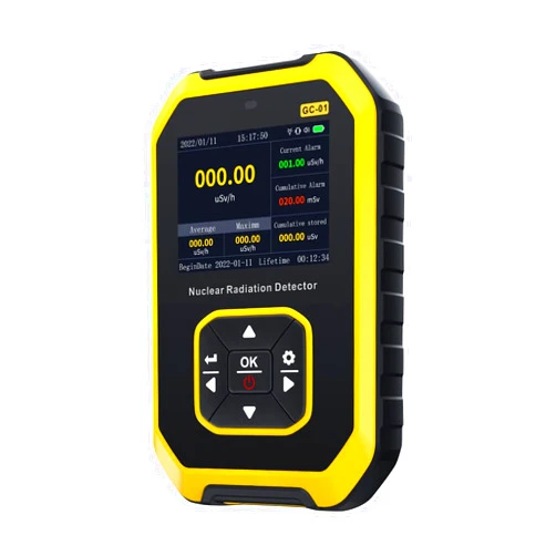 LYCEBELL Geiger Counter Nuclear Radiation Detector - FNIRSI Radiation Dosimeter with LCD Display, Portable Handheld Beta Gamma X-ray Rechargeable Radiation Monitor Meter, 5 Dosage Units Switched