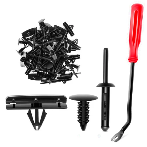 GOOACC 60Pcs Blind Rivet Fender Flare Rocker Moulding Bumper Shield Retainer Clip Assortment 6506007AA 68039280-AA 6030441 Replacement for Jeep Wrangler Chrysler Ford GMC and Fastener Remover