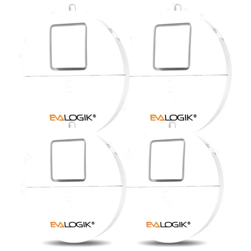 EVA LOGIK Modern Ultra-Thin Window Alarm with Loud 120dB Alarm and Vibration Sensors Compatible with Virtually Any Window, Glass Break Alarm Perfect for Home, Office, Dorm Room- 4 Pack