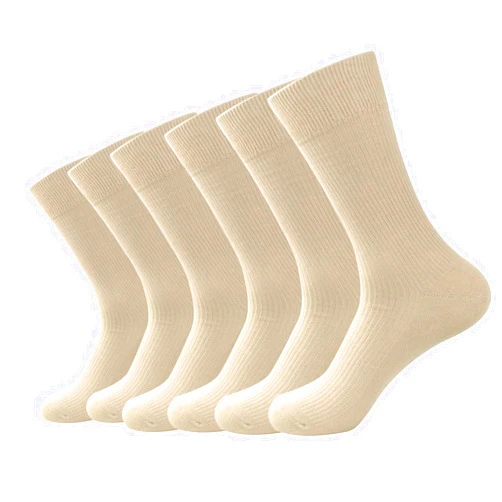 LA DEARCHUU Mens Socks Cotton Classic Solid Color Crew Socks Lightweight Soft Dress Socks 6 Pairs