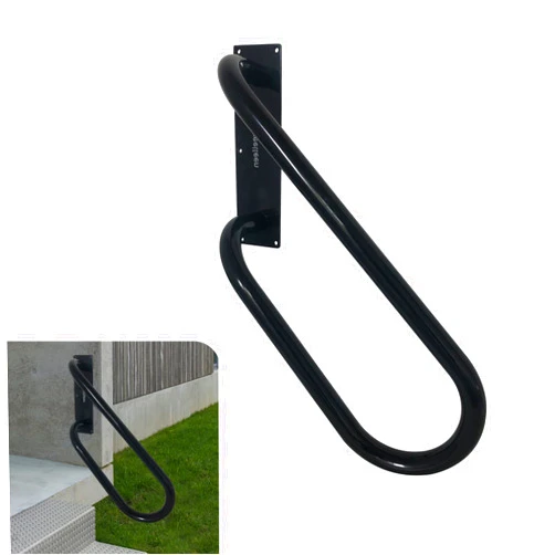 Veelleen Right Side Wall Mounted handrail for 1-3 Steps,Heavy Duty Hand Railing Grab Bars, U-Shape Safety Handle for Garage, Porch, Garden, Stair. (25