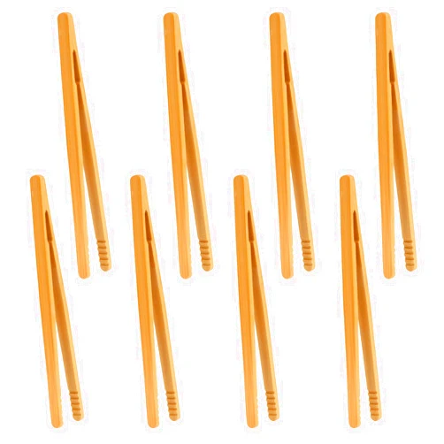 KALIONE 8 Pcs Reusable Cooking Tongs Bamboo Toast Tongs 7 Inch Serving Tongs Wooden Tongs Natural Bamboo Tongs Bamboo for Toast Salad Muffin Kimchi Bread