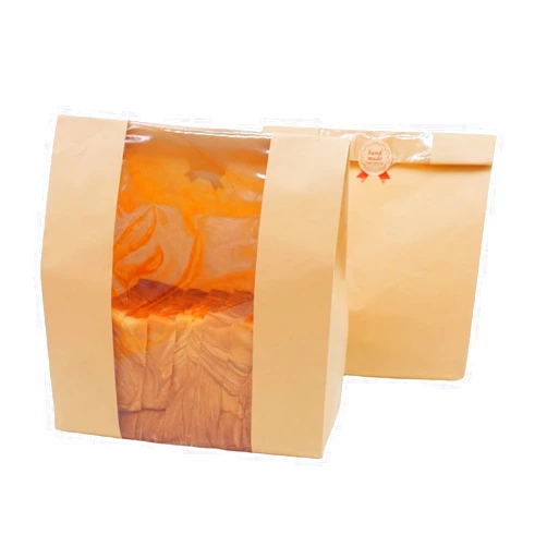 Xin store Bread Bags for Homemade Bread Sourdough Paper Bread Bags with Window for Baked Food Packaging Storage includes Cute Sealing Stickers (12.8x8.3x3.9 inch) (50)