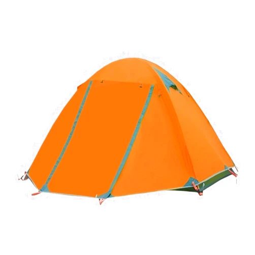 WALYAODM Solid Flytop 2-3Persons 4Seasons Skirt Tent Camping Outdoor Double Layers Aluminum Pole Snow Travel Family Ultralight Tourist Tent(2P Orange no Skirt)