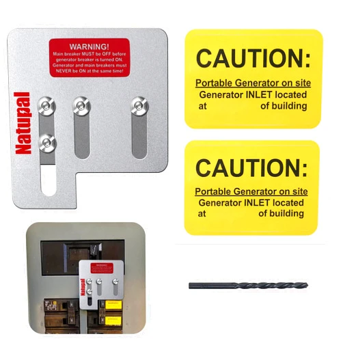 Natupal Generator Interlock Kit Compatible with Square D QO HOM 150 or 200 amp panels. 1 3/8 Inch Spacing between main and branch breaker, update versioner, Professional and Interlock Kit, new version