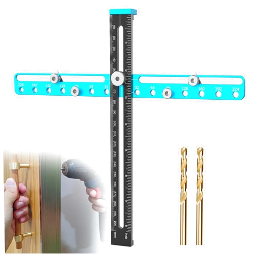 SEEUAG Cabinet Hardware Doweling Jig, Adjustable Cabinet Handles Install Template Tool, Upgraded Dual-Use Design Punch Locator Drill Template Guide, Perfect for Door Drawer Cabinet Knobs, Handles and Pulls