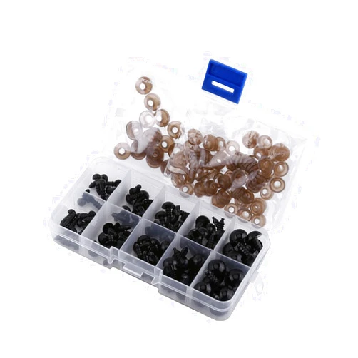Generic 100pcs Black Plastic Toy Eyes 6-12mm with Gasket, Great for Puppets Dolls Crafts, Generichturgc4f8w
