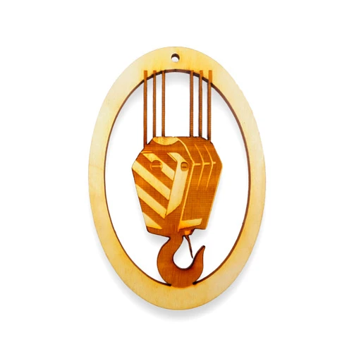 Palmetto Engraving Crane Hook Ornament - Crane Operator Gifts - Heavy Equipment Gift - Construction Ornament