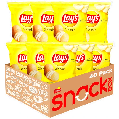 Lay's Potato Chips, Classic, 1 Ounce (Pack of 40)