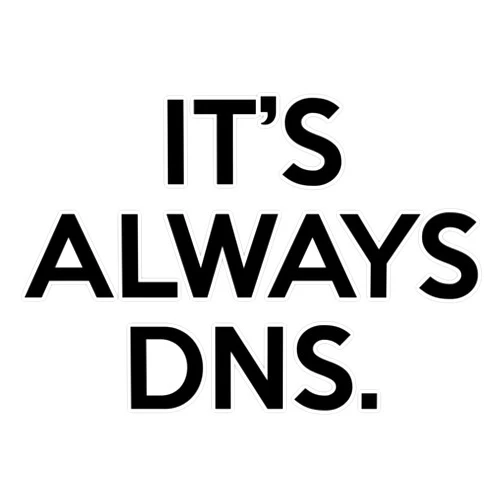 Leyland Designs Funny It's Always DNS Network Administrator Computer Engineer Bumper Sticker Window Water Bottle Decal 5
