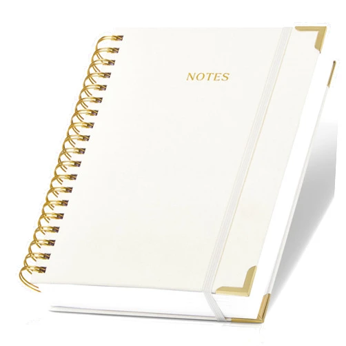 ZICOTO Aesthetic Thick Spiral Notebook Journal For Women in B5 Format - Modern Linen Hardcover College Ruled Note Book With 300 Lined Pages - Perfect For Writing And Staying Organized at Work or School