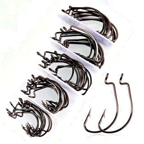 Sougayilang Fishing Hooks High Carbon Steel Worm Soft Bait Jig Fish Hooks with Plastic Box