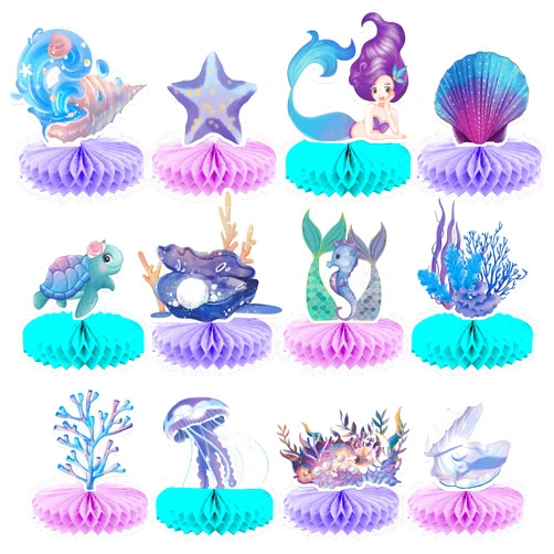 KatchOn, Mermaid Party Centerpieces - Pack of 12 | Under The Sea Centerpiece, Mermaid Party Supplies | Mermaid Table Decorations, Mermaid Centerpiece Decorations | Mermaid Birthday Table Decorations