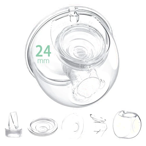 Mompmuir Overall Compatible with Momcozy/TSRETE/HAUTURE/PADRAM/LoveOfLive/OMFMF /S9 Pro/S10/S12 Parts Replace, Wearable Breast Pump Accessories - Collector Milk Cup Whole Bowl (24mm) - 1 Pack