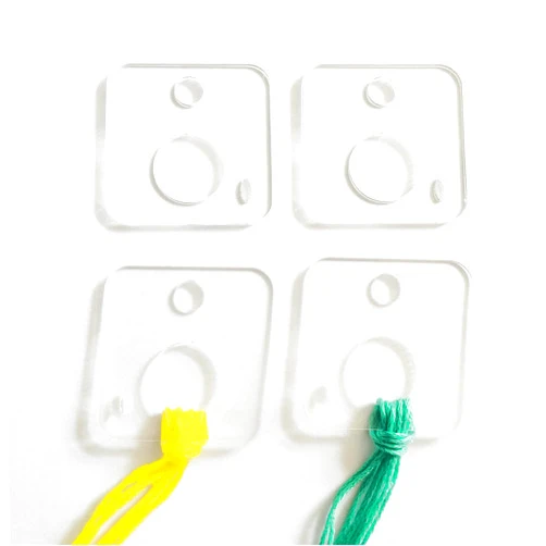 Phocaea Clear Acrylic Thread Drops, Floss Drops, Floss Chips for Embroidery Floss Organization (20 Pieces)