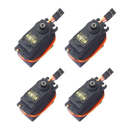 DEVMO 4PCS MG995 360°High Speed Torque Metal Gear Servo Motor Set Kit Compatible with Boat/RC Helicopter/Car/Airplane/Smart Robot/JR/Futaba