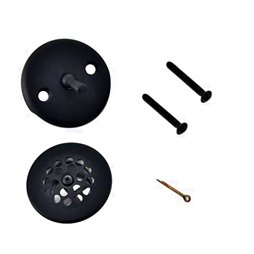 ONO-Tech Bathtub Drain with Strainer Tub Drain Kit Trip Lever Trim Set Overflow, Face Plate and Screw (Matte Black)