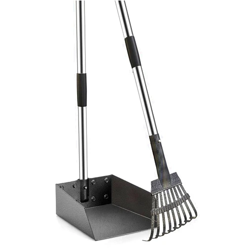 SUNLAX Pooper Scooper, Durable Dog Poop Scoop Long Handle Tray and Rake Set for Large Medium Small Dogs - Easy to Wash