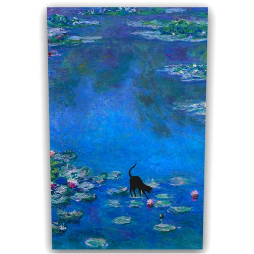 CACALONG Van Gogh's Sunflowers Claude Monet Garden Flowers Matisse Canvas Canvas Wall Decor Black Cat Art Poster Print, Gustav Klimt GardenFunny Cat Art (12