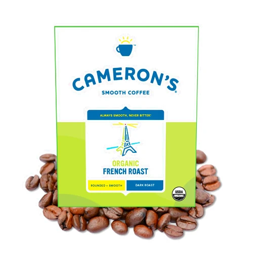 Cameron's Coffee Roasted Whole Bean Coffee, Organic French Roast, 4 Pound