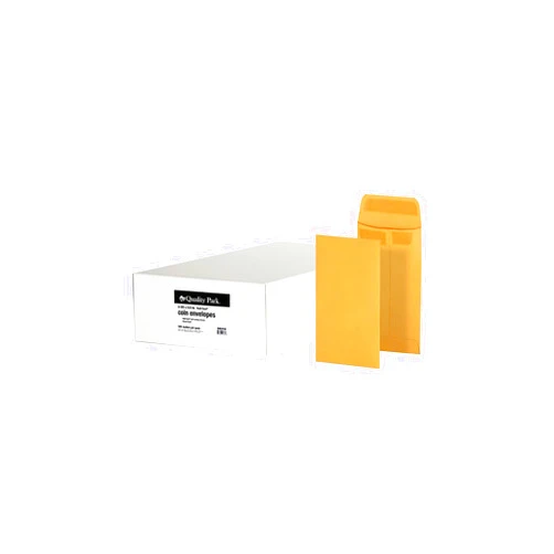 Quality Park #5 Coin and Small Parts Envelopes, Self Seal, for Home, Office, Garden, 24 lb Brown Kraft, 3-1/8 x 5-1/4 Inches, 500/Box (QUA50764)
