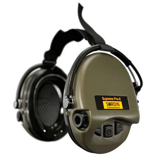 Sordin Supreme Pro-X Ear Defenders for Hunting & Shooting - Active & Electronic Ear Muffs - Neckband Band & Gel Kits