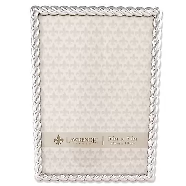 Lawrence Frames Rope Design Metal Frame, 5x7, Silver 5x7 Silver