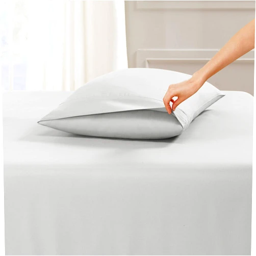 RESTURA 1000 Thread Count 2 Peice Pillowcases Set 100% Egyptian Cotton, Sateen Finish, Solid Pattern, Silver Grey - Queen Pillowcases