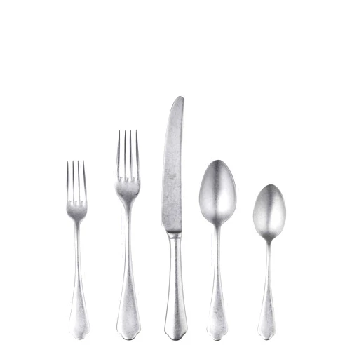 MEPRA, DOLCE VITA CUTLERY SET, 5 PIECE SET, PEWTER FINISH