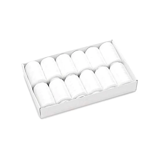 Thurder Sewing Thread 12 Colors Set 40S/2 for Sewing Machine,Quilting,Hand Sewing (12 White)
