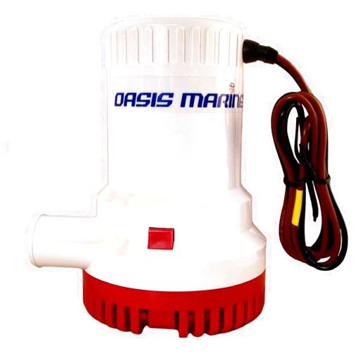 OASIS MARINE 2000 GPH 12v Bilge Pump Submersible Boat Water Pump Marine Plumbing 1-1/8 hose outlet (29 mm)