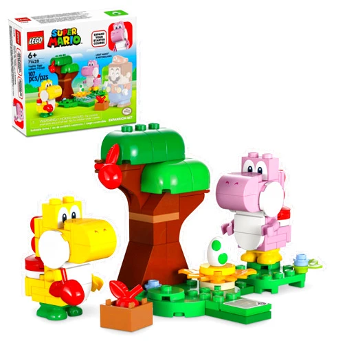 LEGO Super Mario Yoshis’ Egg-cellent Forest Expansion Set, Super Mario Collectible Toy for Kids, 2 Brick-Built Characters, Gift for Girls, Boys and Gamers Ages 6 and Up, 71428