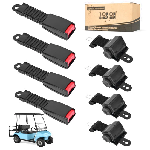 10L0L Golf Cart Front & Rear Seat Belt Kit Compatible with Yamaha, Club Car, EZGO Golf Cart Models,Universal Retractable Seat Belt Kit- 4PCS(Note: Without Mounting Bracket)