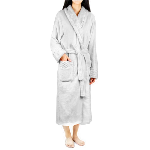 PAVILIA Soft Plush Women Fleece Robe, Cozy Warm Bathrobe, Fuzzy Female Long Spa Robe