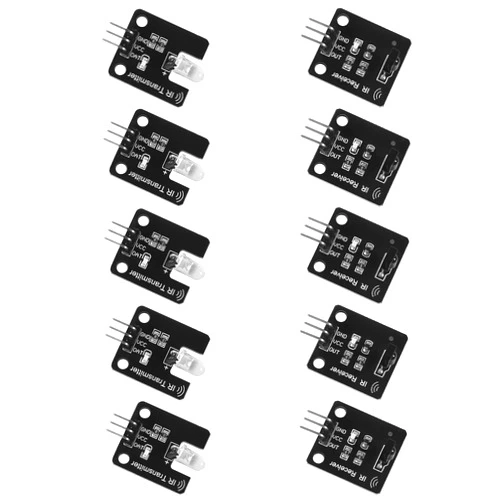 Coliao 5pcs Digital 38khz Ir Receiver Sensor Module + 5pcs 38khz Ir Transmitter Sensor Module Kit for Electronic Building Block