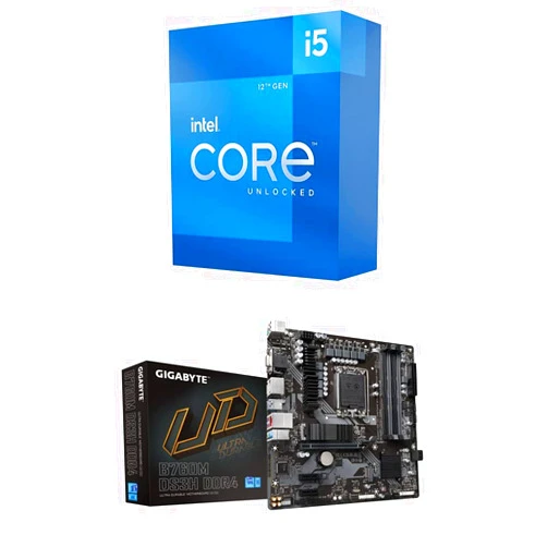 Intel Core i5-12600K + GIGABYTE B760M DS3H DDR4 Motherboard
