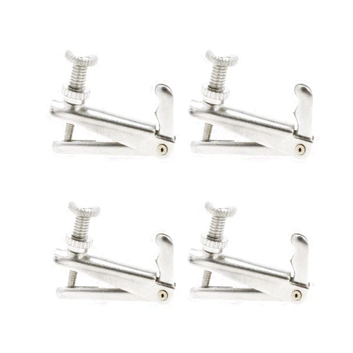 Geesatis Violin Fine Tuner for 3/4 4/4 Violin 4 Pcs Violin Metal String Adjuster, Silver
