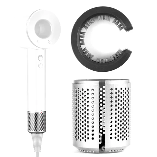 BVACUMHEAD Upgraded Hair Dryer Filter Cover Replacement for Dyson Supersonic HD01 HD03 HD08 HD15,Hair Dryer Attachment Outer Filter Repair Accessories, with Cleaning Brush,Silver