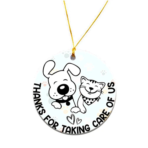 SHINFAM Thank You Veterinary Medicine Ornament Round Ceramic 3