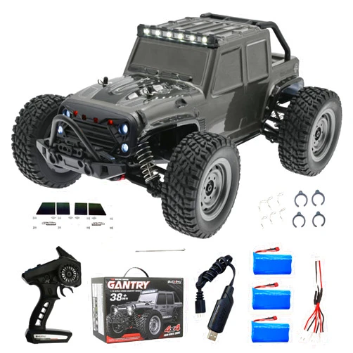 LEOSO SCY16103 1/16 Rc Car 4X4 High Speed 35 Km/h RC Truck with 3 Rechargeable 1500mah Batteries 390 Class Motor RC Cars 2.4GHz 4 Channels Remote Control Car (Black)