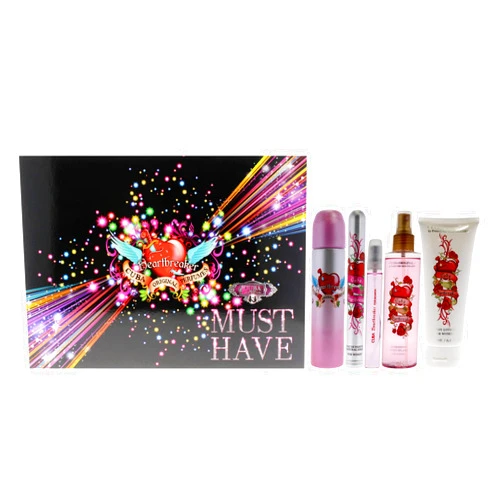Cuba Must Have Heartbreaker 5 Piece Gift Set for Women, (3.4 Ounce + 1.0 Ounce + 0.5 Ounce) Eau De Parfum Spray + 6.6 Ounce Body Lotion + 6.6 Ounce Body Splash
