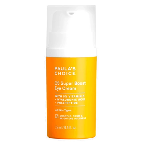 Paula's Choice C5 Super Boost Eye Cream with 5% Vitamin C, Hyaluronic Acid & Peptides, for Puffy Eyes, Dark Circles, Fine Lines & Crow’s Feet, 0.5 Fl Oz
