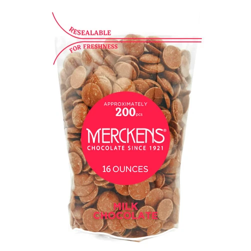KIDU Merckens Milk Chocolate Melting Wafers 16 Ounces Bulk Perfect For Dipping, Deserts, Baking And More - 1 Pound