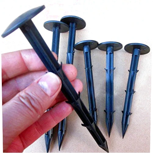 KINGLAKE 30 Pcs 4.3 inch Sturdy Plastic Stakes Anchors Rustproof for holding Down Landscape Fabric Lawn Edging,Tents,Game Nets and Rain Tarps Black