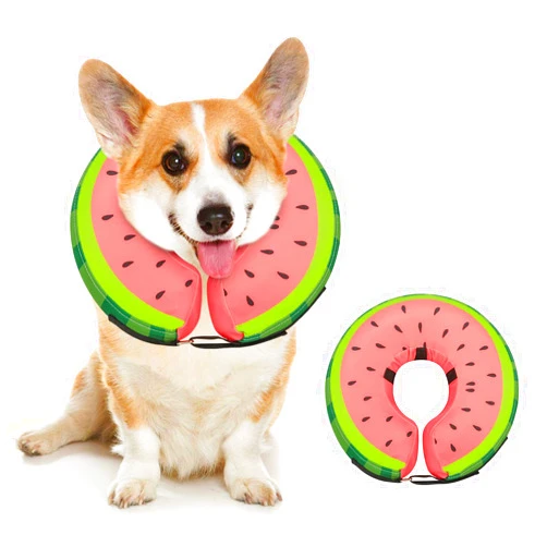 MIDOG Dog Cone Collar for Small Medium Large Dogs for After Surgery, Pet Inflatable Neck Donut Collar Soft Protective Recovery Cone for Dogs and Cats - Alternative E Collar Does not Block Vision - Pink,S