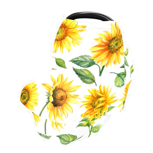 ALAZA Nursing Cover Breastfeeding Scarf Yellow Sunflower Baby Car Seat Covers Soft Breathable Infant Carseat Canopy Stroller Cover for Boys Girls