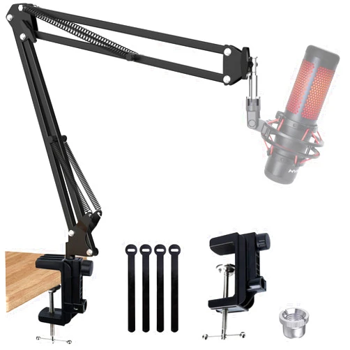 SUNMON QuadCast Boom Arm, Mic Arm for Blue Yeti HyperX QuadCast SoloCast Fifine AM8 and Most Microphone, Mic Stand Desk with 3/8